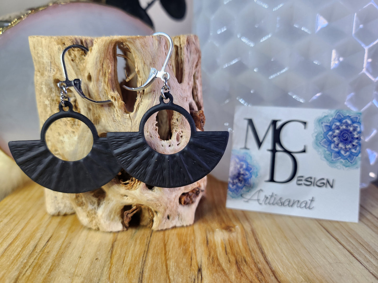 Boucles d'oreilles style Éventail