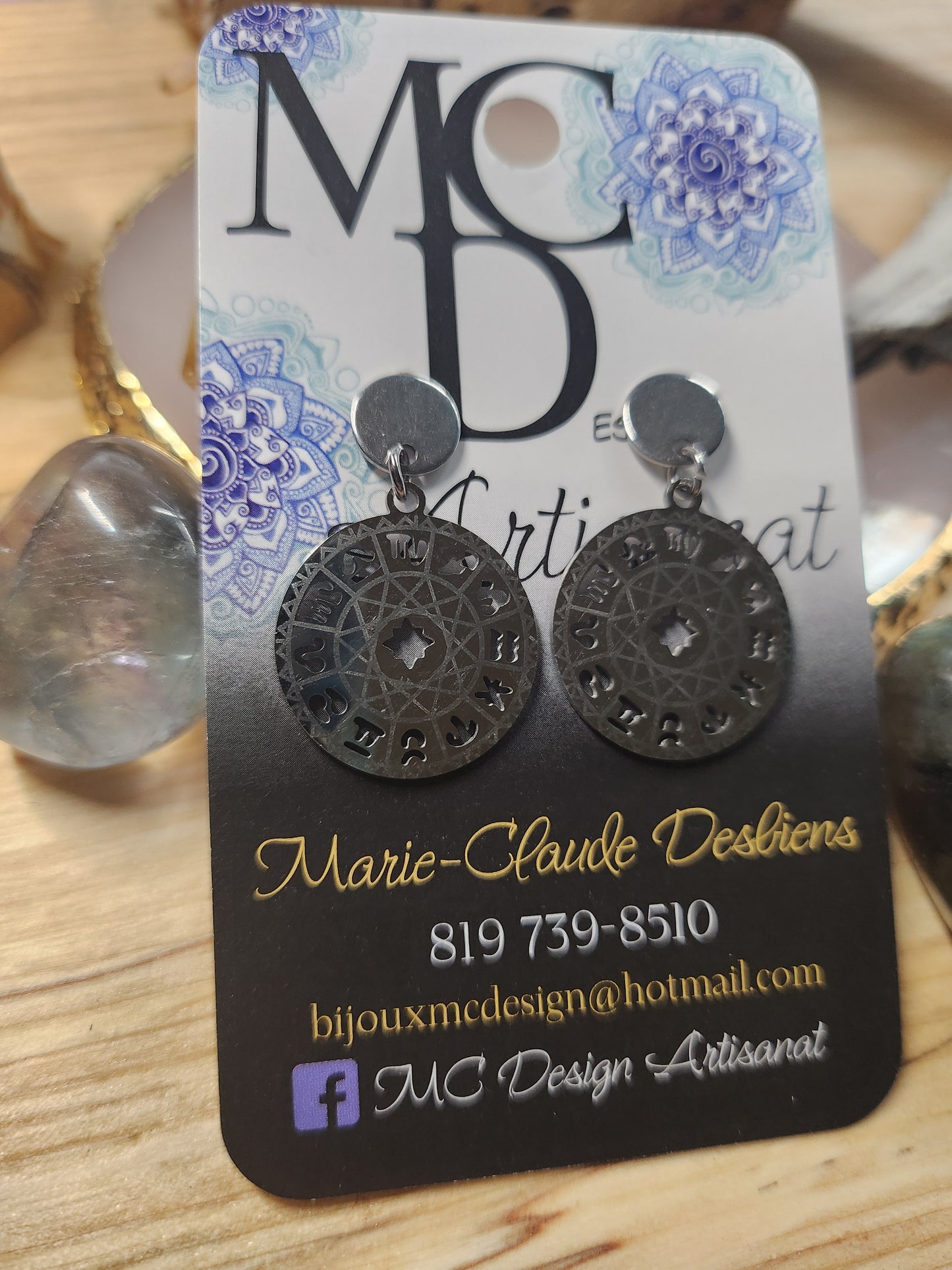 Boucles d'oreilles Roue signes astrologiques