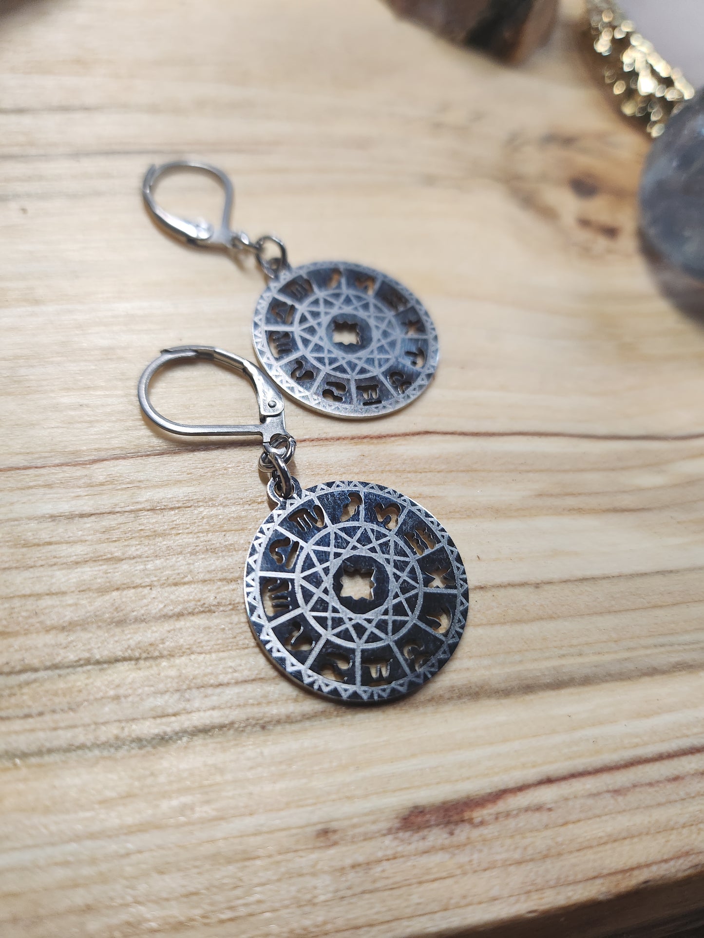 Boucles d'oreilles Roue signes astrologiques