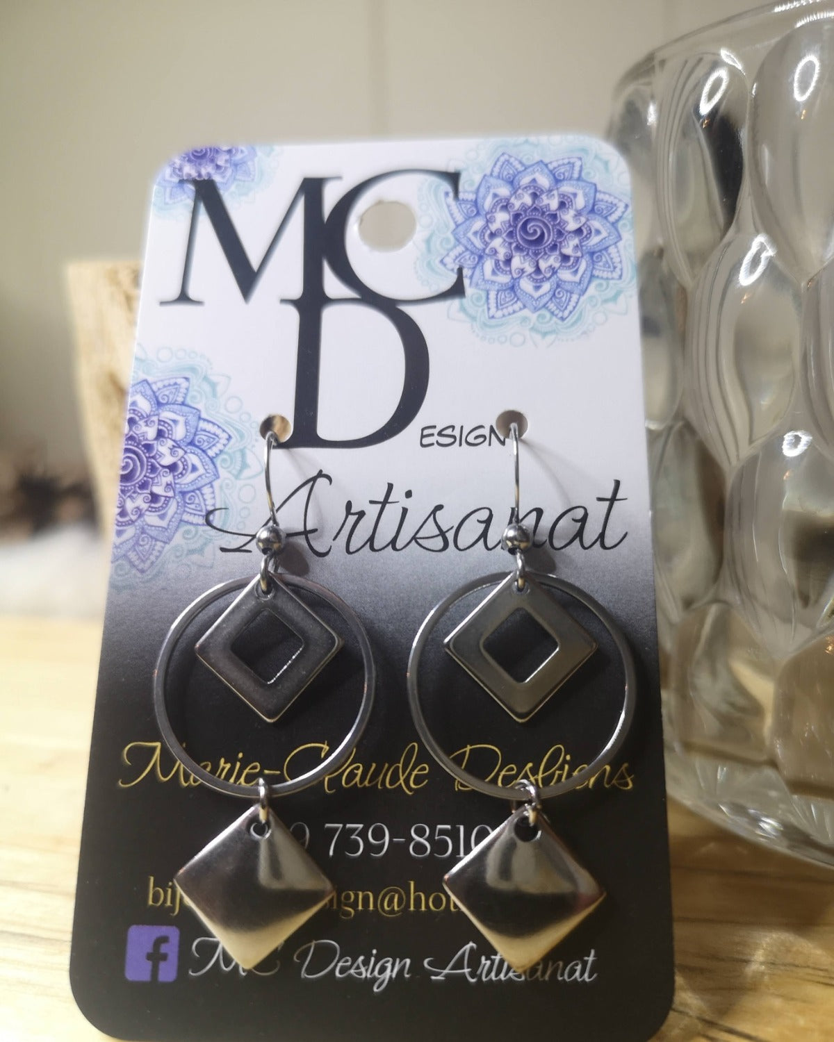 Boucles d’oreilles en acier inoxydable style géométrique, très populaire!!