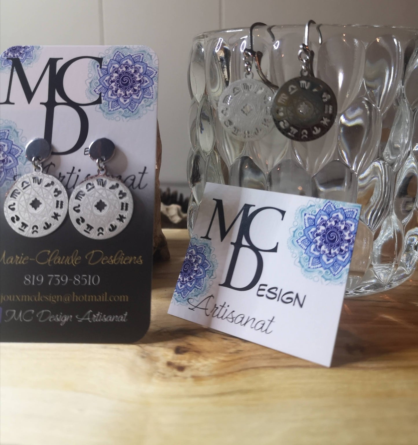 Boucles d'oreilles Roue signes astrologiques