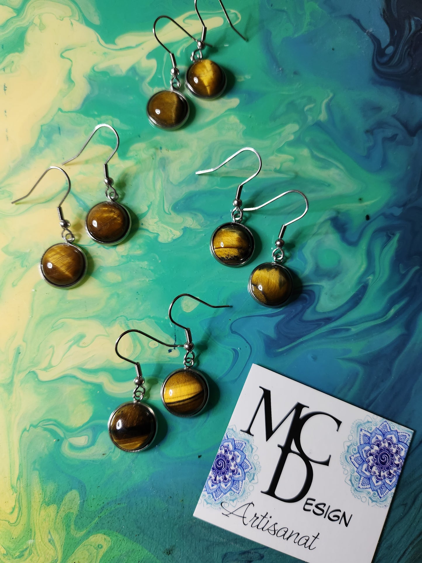 Boucles d'oreilles Oeil de tigre