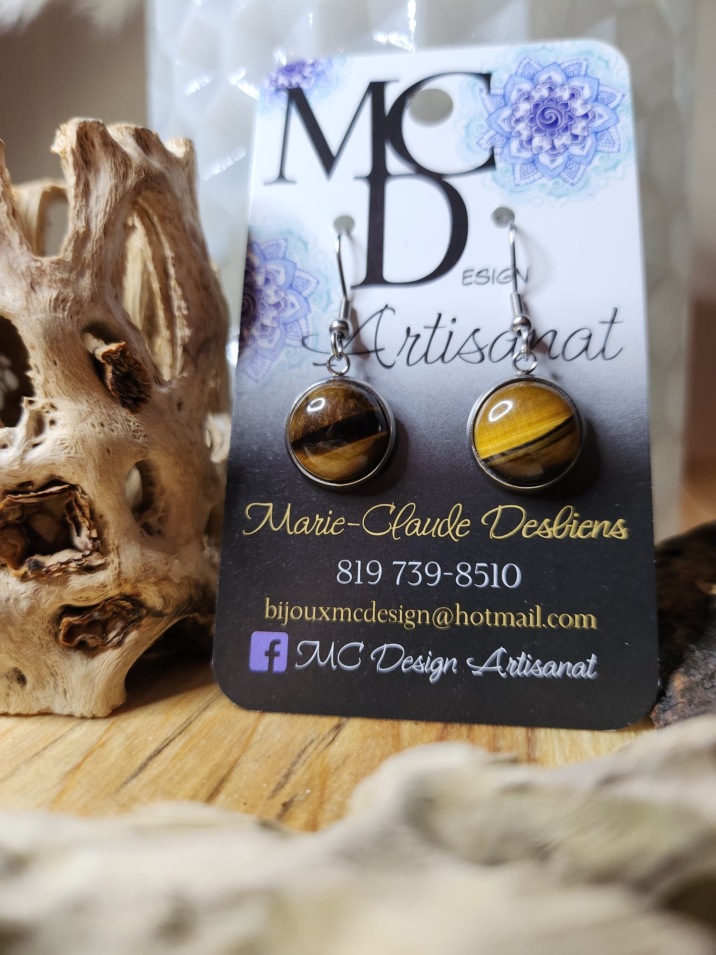 Boucles d'oreilles Oeil de tigre