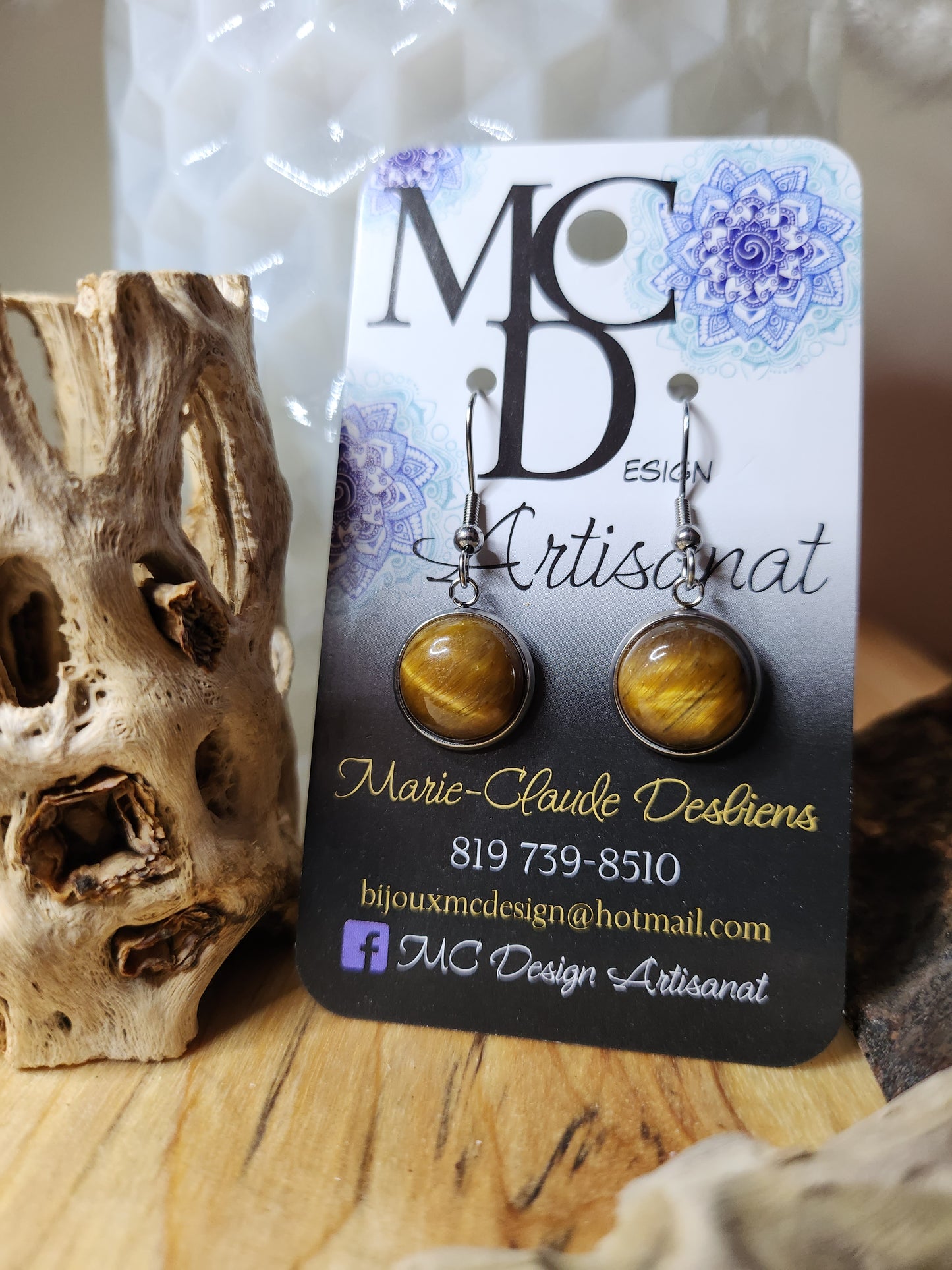 Boucles d'oreilles Oeil de tigre
