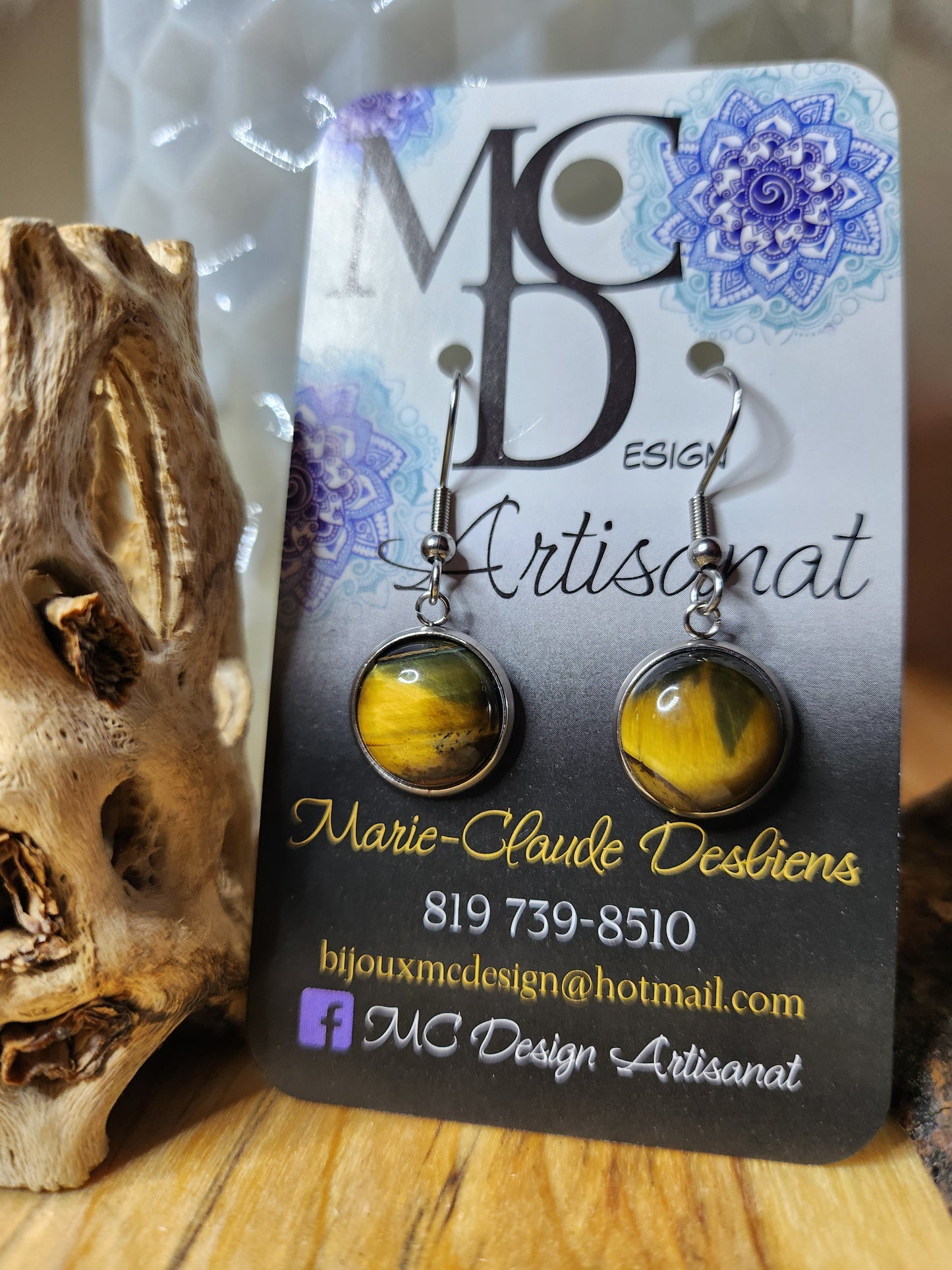 Boucles d'oreilles Oeil de tigre