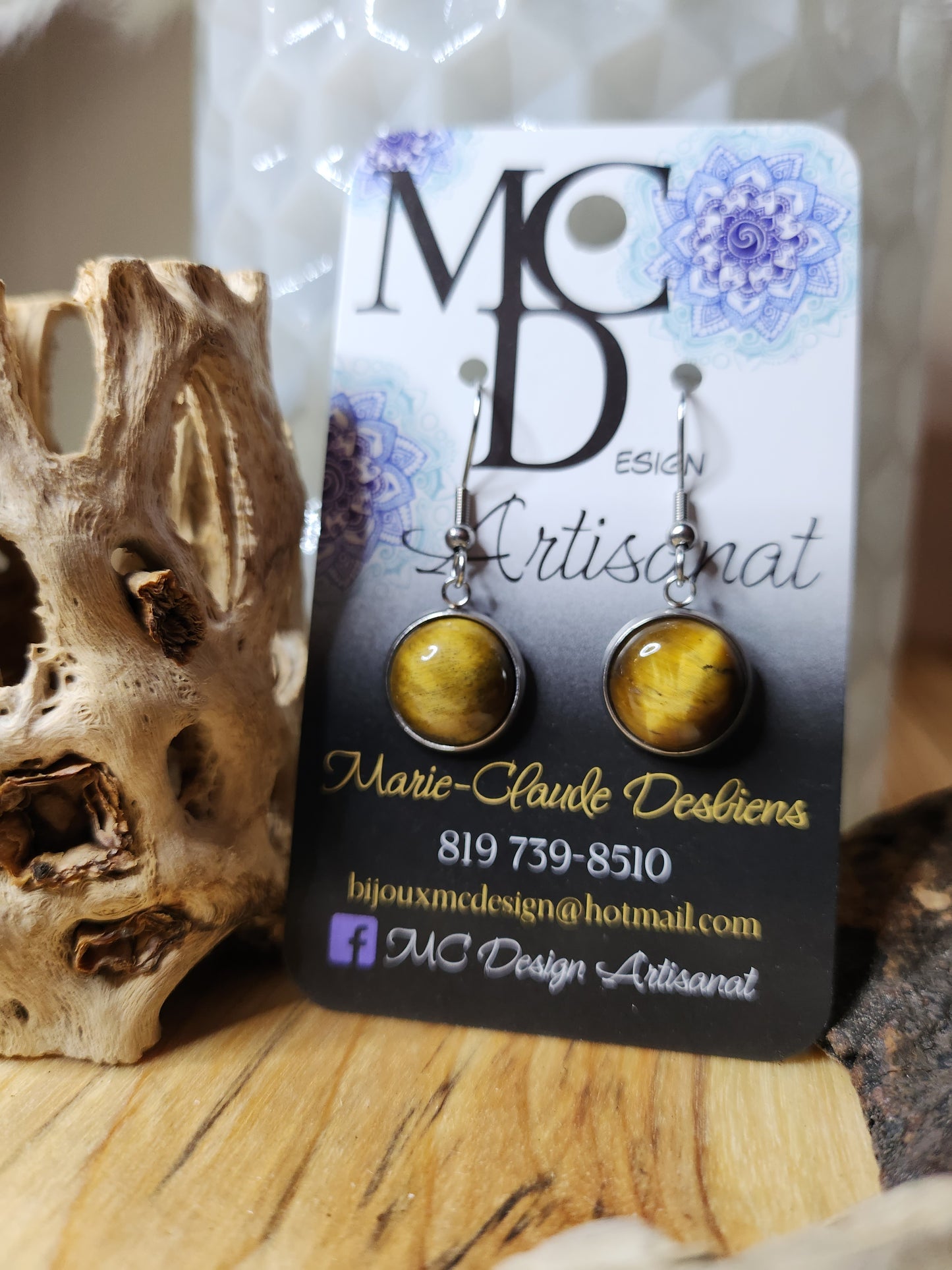 Boucles d'oreilles Oeil de tigre