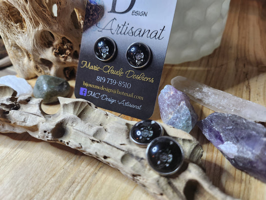 Clous d'oreilles Cabochon de verre Capteurs de rêves