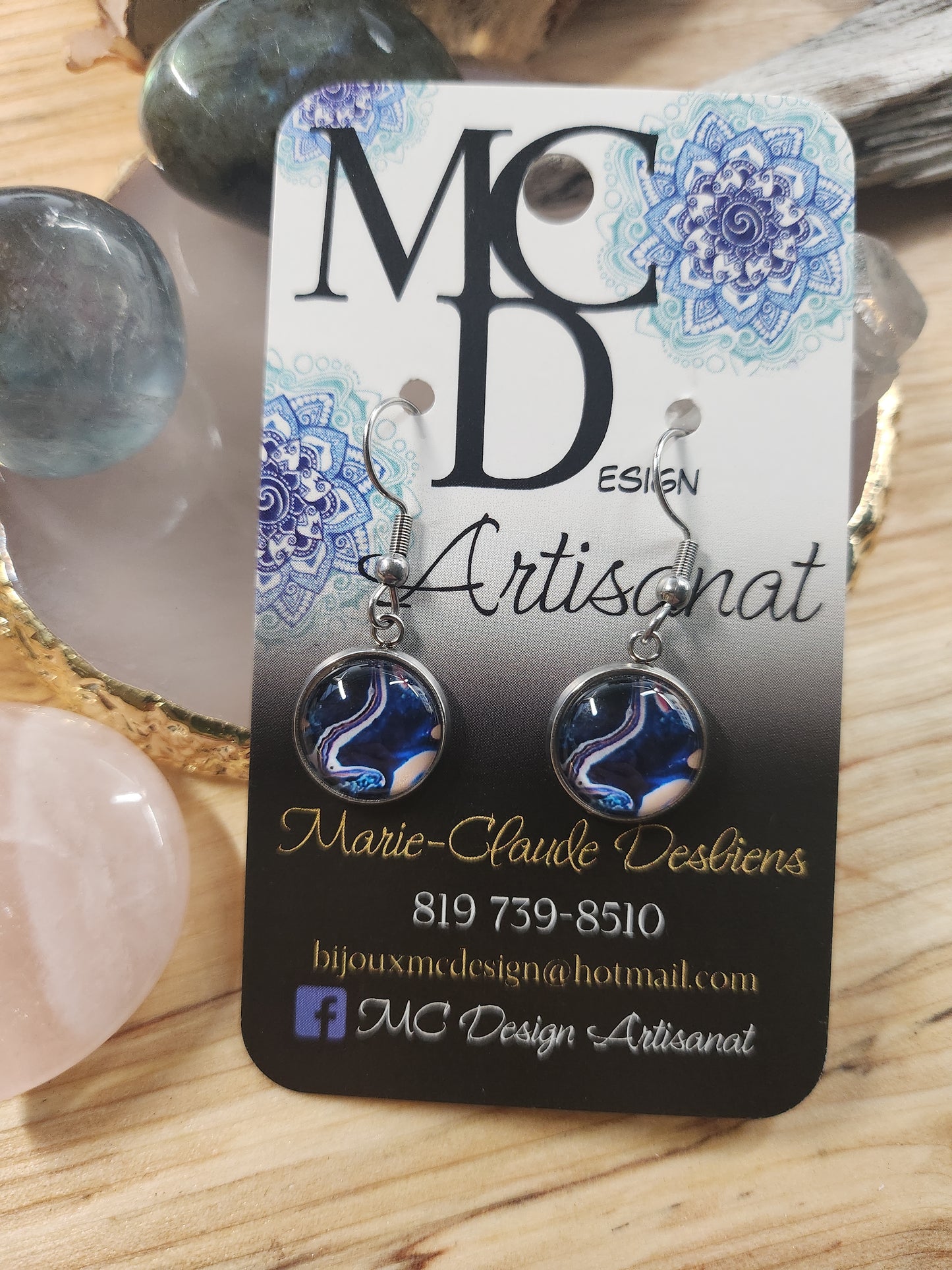 Boucles d'oreilles Cabochon de verre
