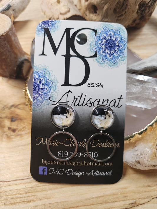 Boucles d'oreilles Cabochon de verre