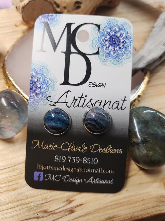 Boucles d'oreilles Cabochon de résine