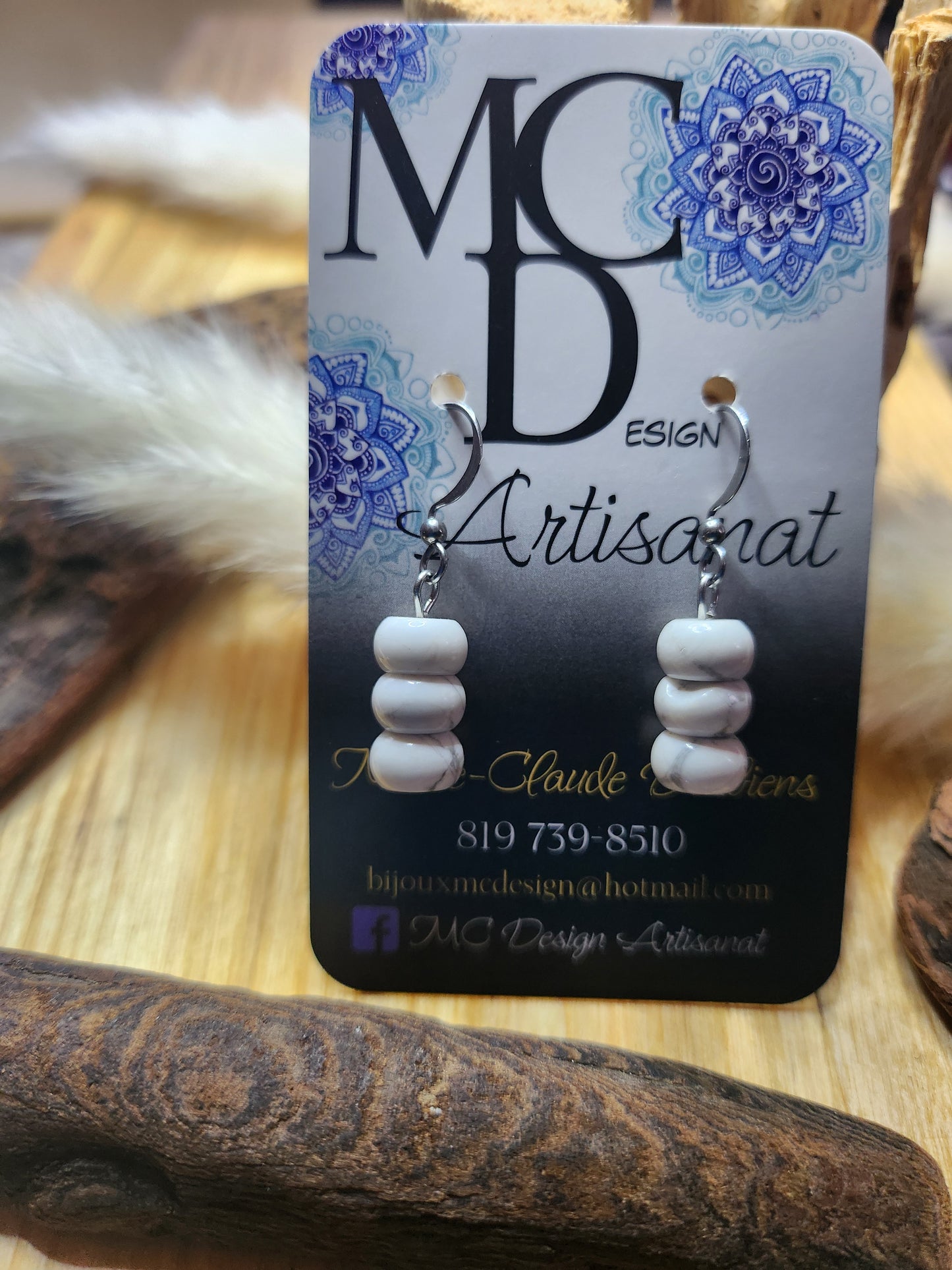 Boucles d'oreilles Howlite