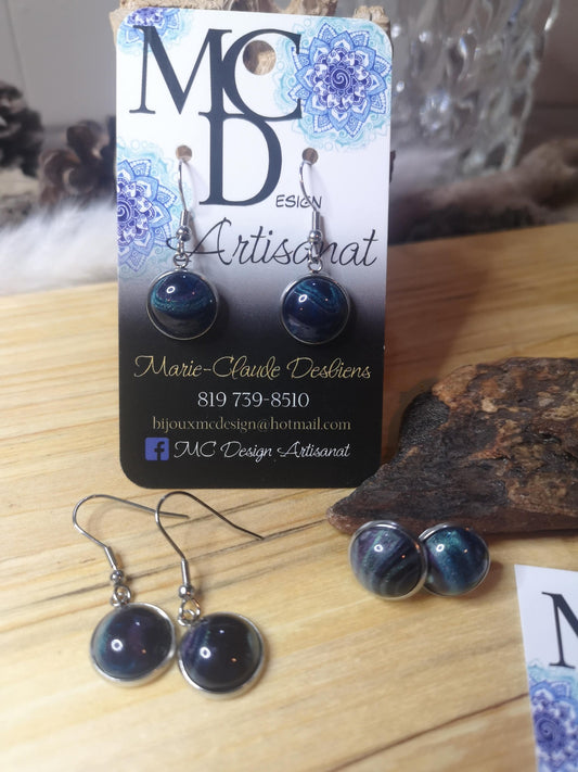 Boucles d'oreilles Cabochon de résine