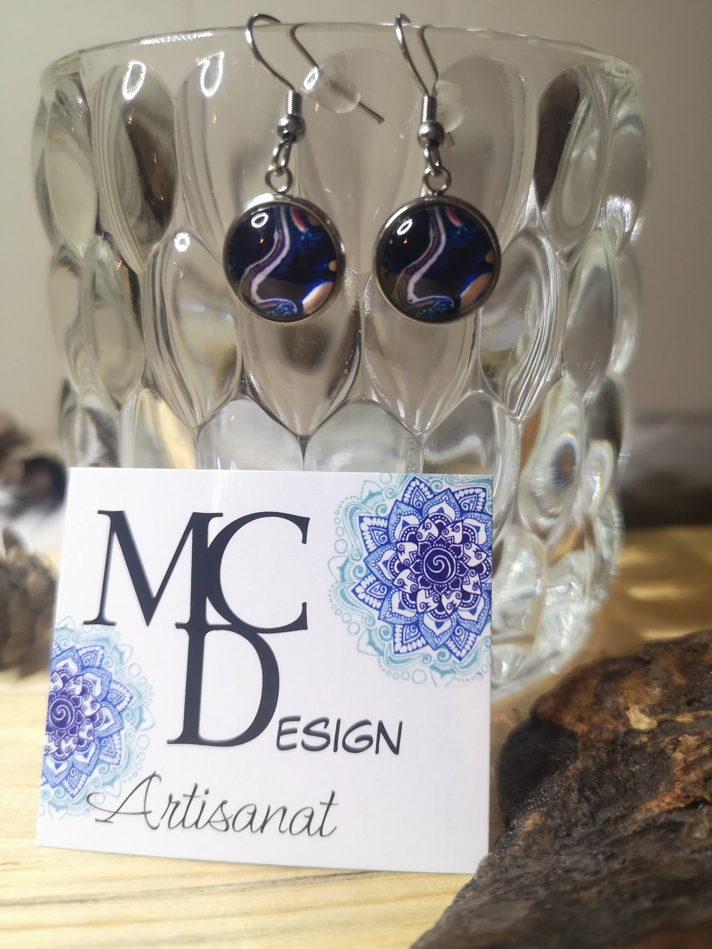 Boucles d'oreilles Cabochon de verre