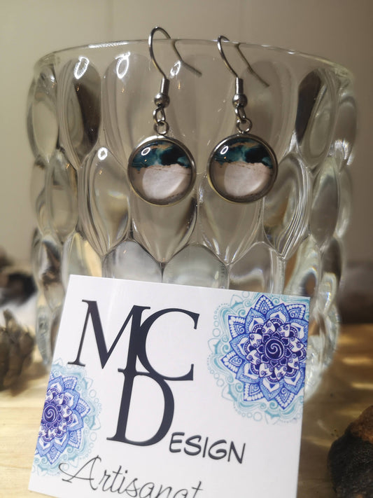 Boucles d'oreilles Cabochon de verre