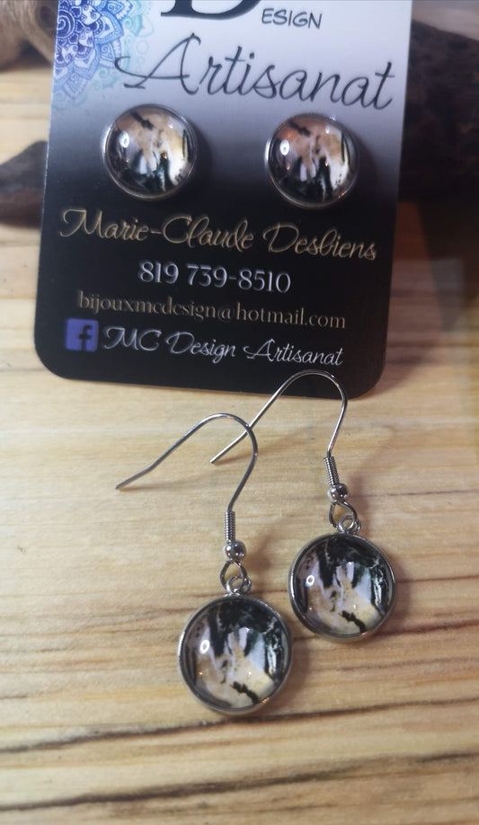 Boucles d'oreilles Cabochon de verre