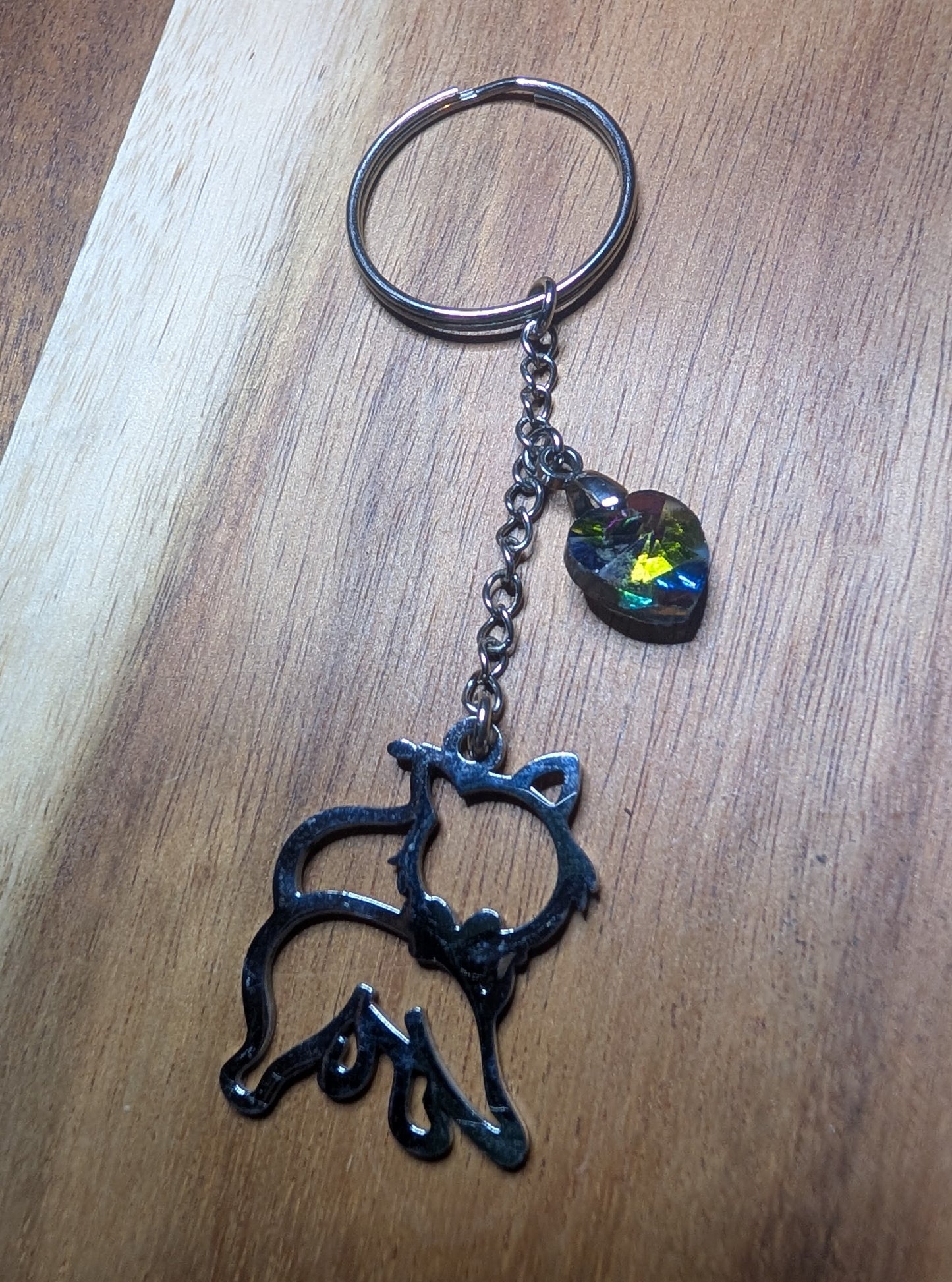 Porte-clé chat + Swarovski